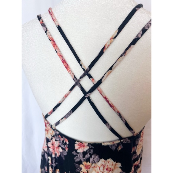 NWOT American Eagle Strappy Floral Tank | Double Criss Cross Straps Button Down - Picture 4 of 6